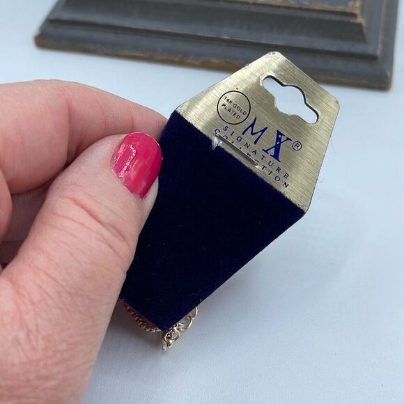 NWT MX Signature Gold Plated choker with CZ pendants - Picture 7 of 8